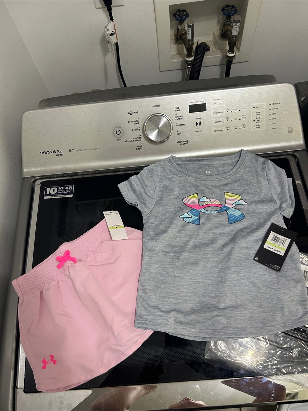 Girls size 4 two piece set matching athletic outfit new nwt rainbow shirt skort